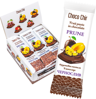 Dried prunes fruit bar in chocolate 30 g